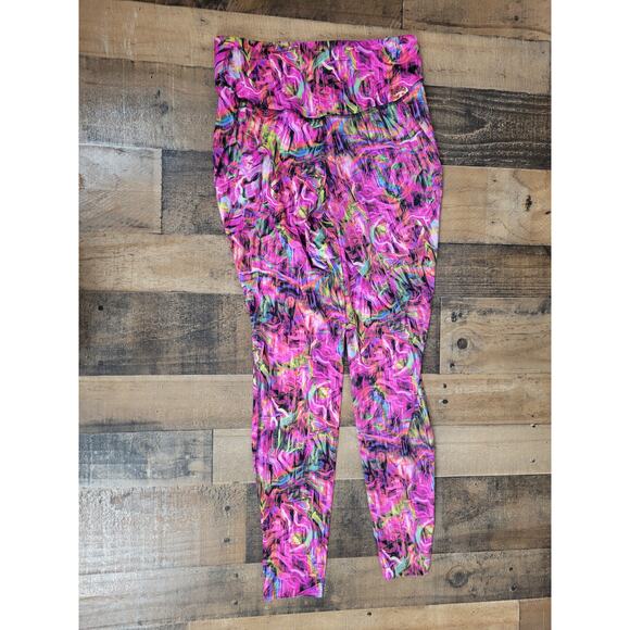 Lululemon Pants - Lululemon Fast Free High Rise Tight 25" *Nulux Hyper Flow‎ Pink Multi Size 10 HR